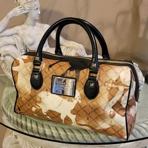 L.A.M.B. by Gwen Stefani Esquivel Stencil Pattern Boston Handbag Purse #403